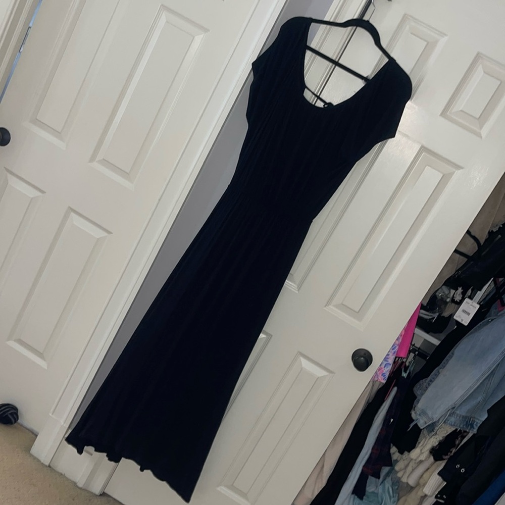 Black Ella Moss maxi dress with open back